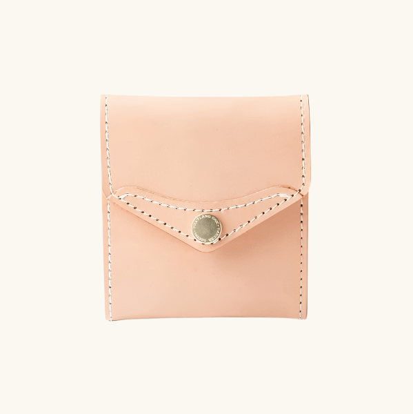 Bifold expanded wallet crafted in natural veg‑tan leather by Happy Patina