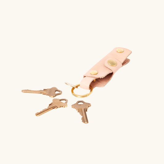 Handmade natural vegetable-tanned leather key carry lanyard by Happy Patina