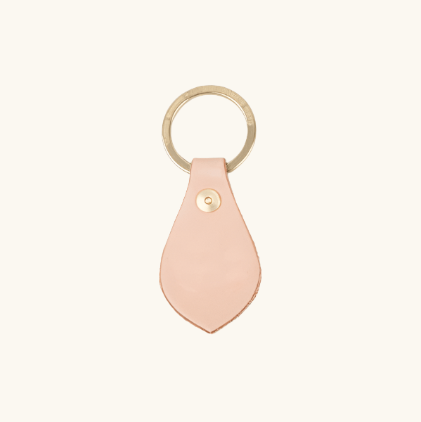 Natural vegetable‑tanned leather key fob by Happy Patina