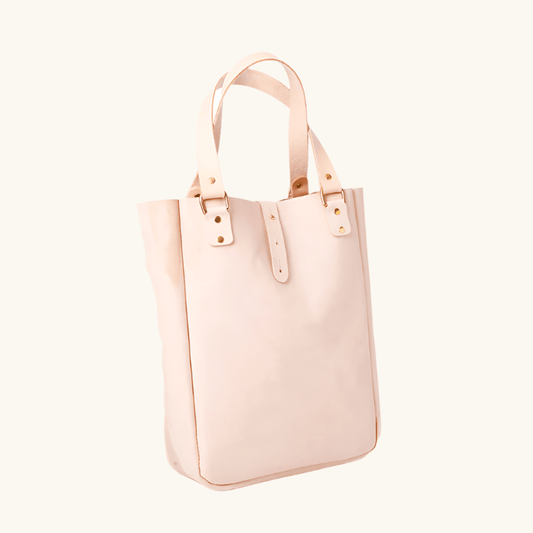 Madison Tote Bag in natural vegetable‑tanned leather by Happy Patina