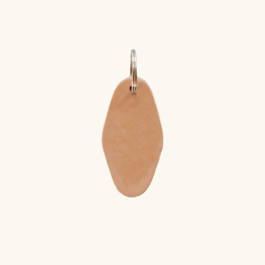 Natural vegetable-tanned leather motel key fob by Happy Patina