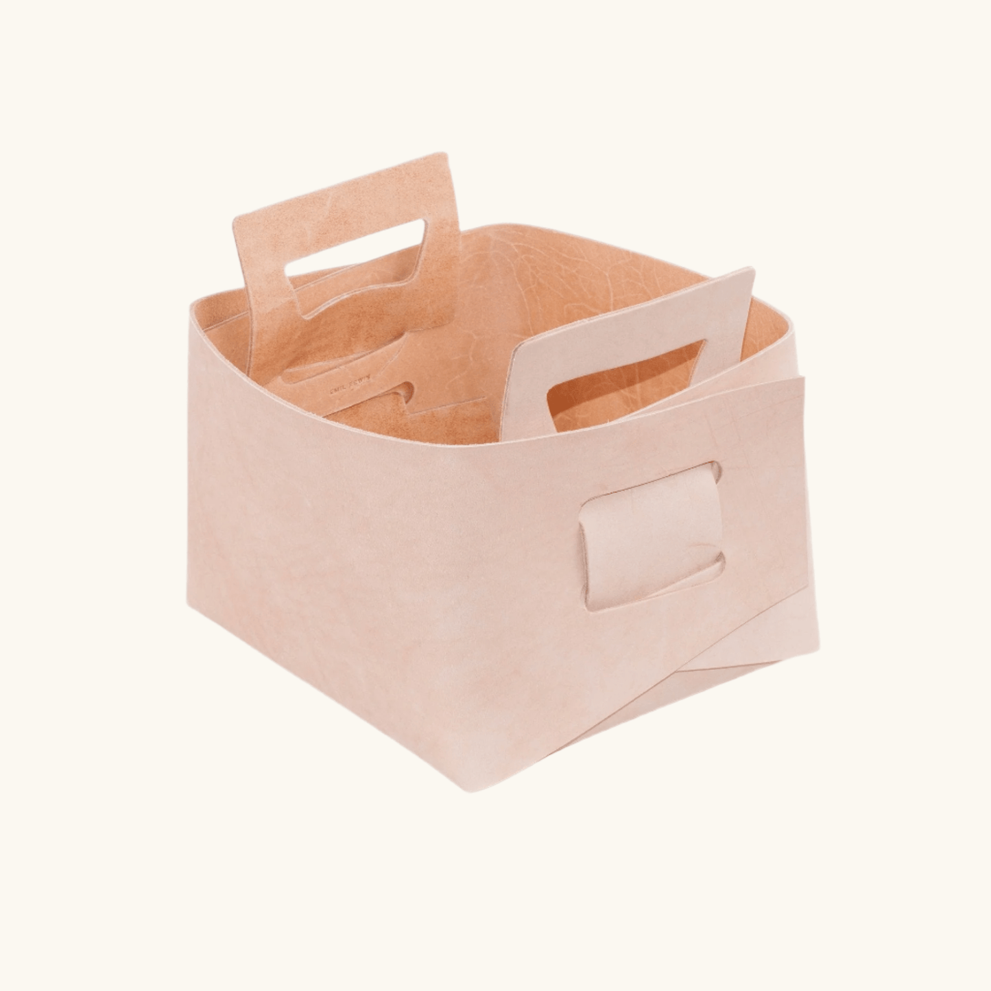 Leather storage bucket