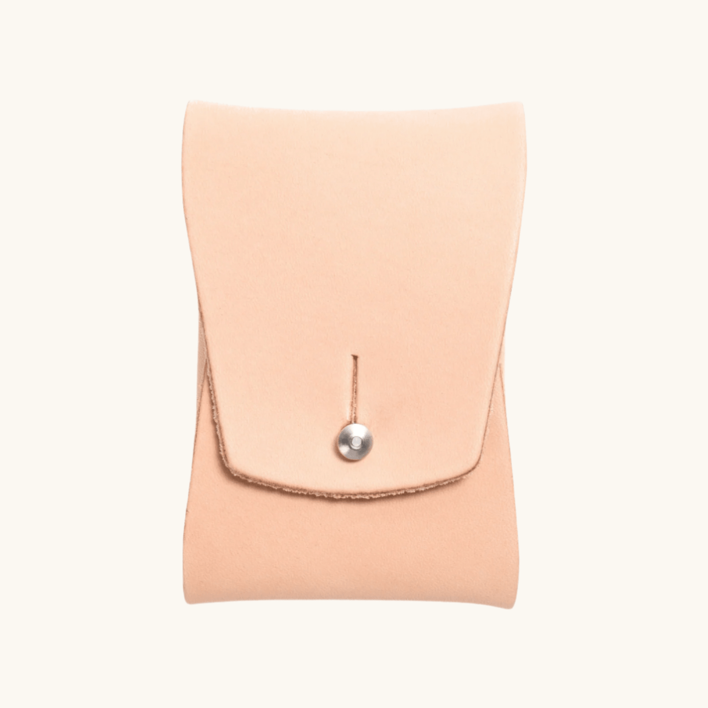 Business card case in natural vegetable‑tanned leather by Happy Patina