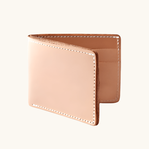 Leather Bifold Wallet Veg-tan Natural Leather