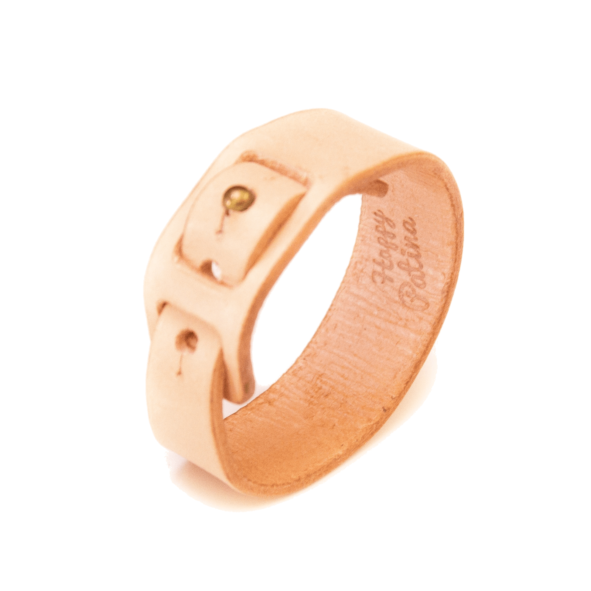 Veg-tan leather single wrap wristband