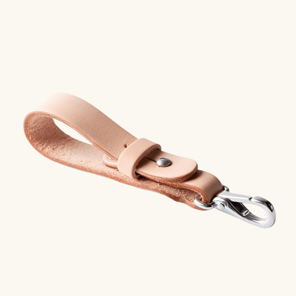 Natural vegetable‑tanned leather key lanyard by Happy Patina