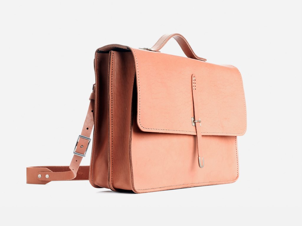 Messenger Bag Satchel Natural Leather