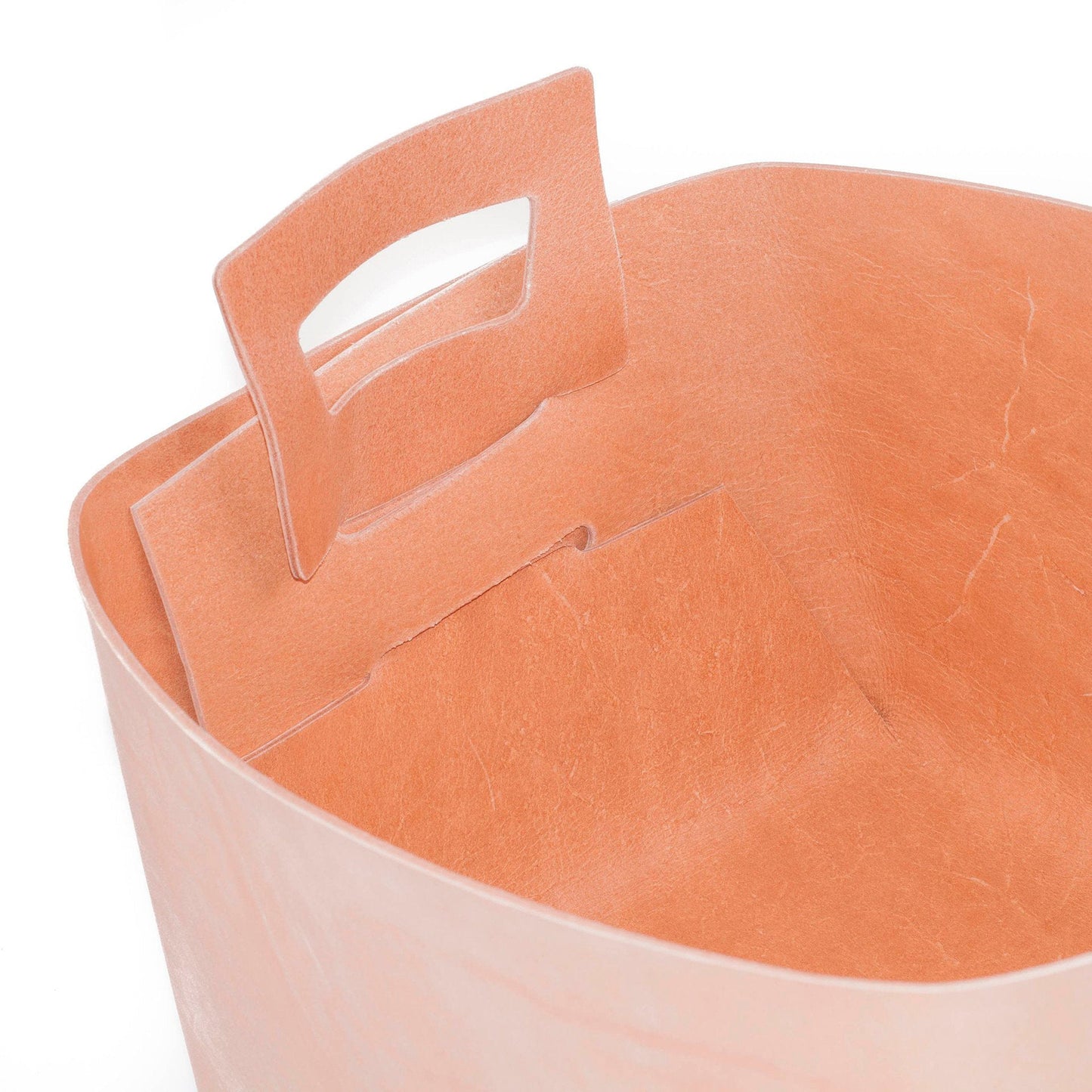 Storage Bucket Bin Large Natural Leather