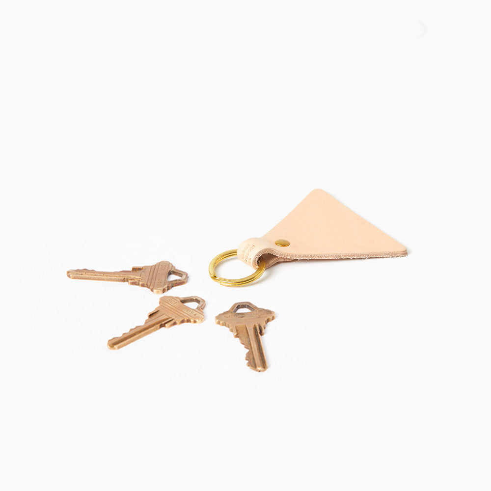 Triangular Key Fob Natural Leather