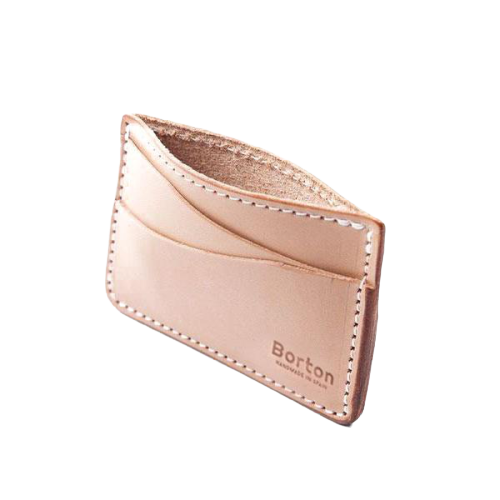 Vegetable-tanned leather wallet for develop patina