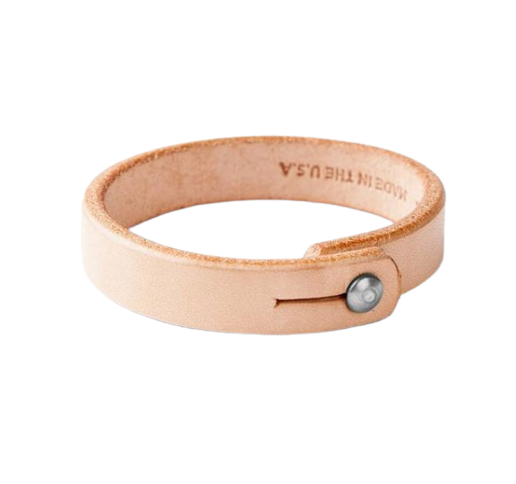 Vegetable-tanned Single wrap wristband for develop patina